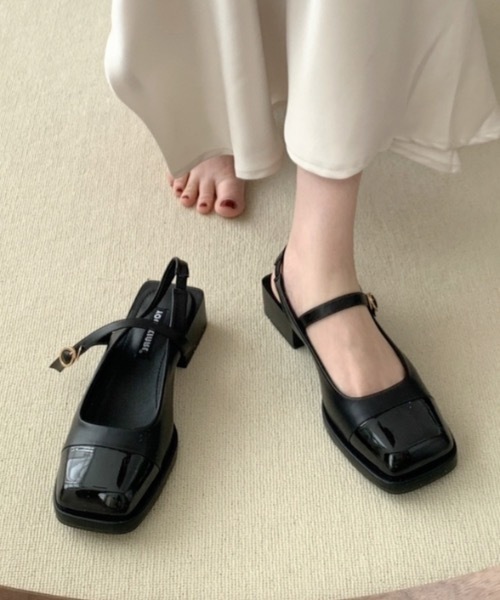 Burner(バーナー)の「【OKUOKU 0909】チャンキーヒール スクエアトゥ サンダル oku-shoes-678606310165-39(サンダル・レディース・D/B/C/A・36/39/37/35/38)」の2枚目の写真