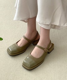 【OKUOKU 0909】チャンキーヒール スクエアトゥ サンダル oku-shoes-678606310165-39