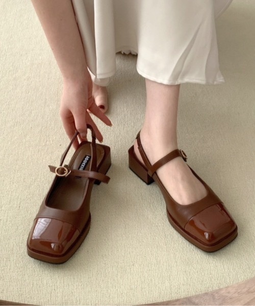 Burner(バーナー)の「【OKUOKU 0909】チャンキーヒール スクエアトゥ サンダル oku-shoes-678606310165-39(サンダル・レディース・D/B/C/A・36/39/37/35/38)」の4枚目の写真