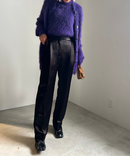 【AMERI】アメリヴィンテージ クララサテンタックパンツ CLARA SATIN TUCK PANTS