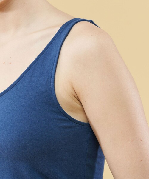 GALERIE VIE（ギャルリー ヴィー）の「スビンコットン タンクトップ（タンクトップ・レディース・シャーベット/ダークブルー/カーキ・FREE）」の7枚目の写真