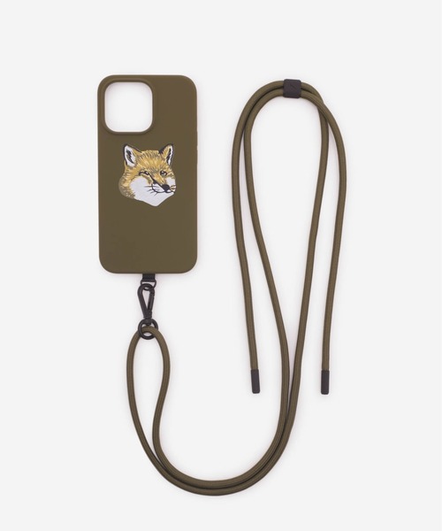 Maison Kitsune(メゾンキツネ)の「FOX HEAD SLING CASE FOR I14 PRO KHAKI GREY(スマホケース/カバー・メンズ・カーキ系・U)」の3枚目の写真