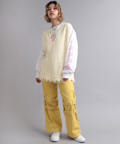 RNA（アールエヌエー）の「K2624 スリットダメージベスト（ベスト・レディース・グリーン/アイボリー/ブラック・MEDIUM）」の7枚目の写真