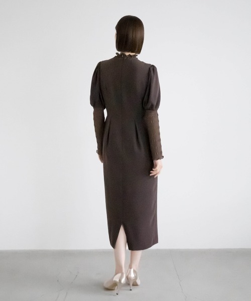 kaene（カエン）の「ニットレースコンビドレス（ドレス・レディース・ブラック/ブラウン・36/38）」の3枚目の写真
