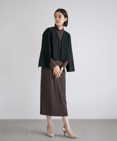 kaene（カエン）の「ニットレースコンビドレス（ドレス・レディース・ブラック/ブラウン・36/38）」の11枚目の写真