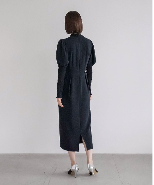 kaene（カエン）の「ニットレースコンビドレス（ドレス・レディース・ブラック/ブラウン・36/38）」の4枚目の写真