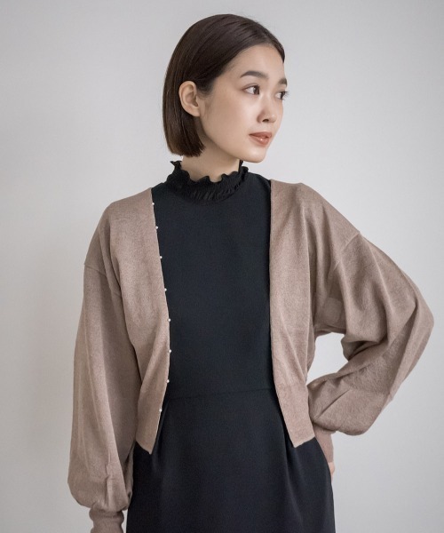 kaene（カエン）の「ニットレースコンビドレス（ドレス・レディース・ブラック/ブラウン・36/38）」の6枚目の写真