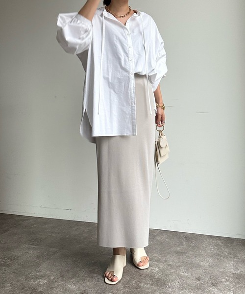 DouDou(ドゥドゥ)の「前後2WAYブラウス(シャツ/ブラウス・レディース・ホワイト/ライトグレー/ブルー・FREE)」の6枚目の写真