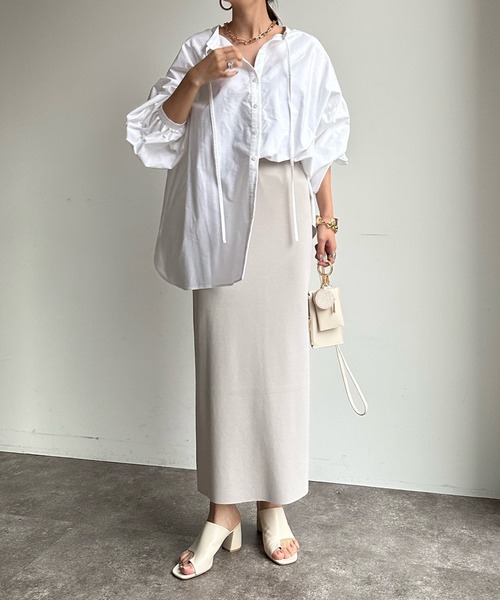 DouDou(ドゥドゥ)の「前後2WAYブラウス(シャツ/ブラウス・レディース・ホワイト/ライトグレー/ブルー・FREE)」の14枚目の写真