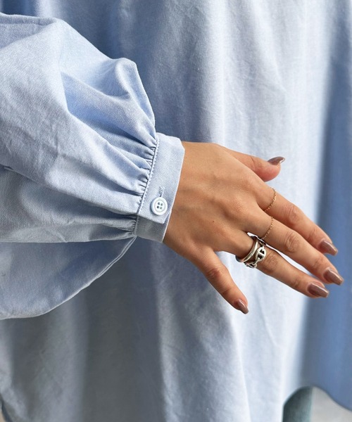 DouDou(ドゥドゥ)の「前後2WAYブラウス(シャツ/ブラウス・レディース・ホワイト/ライトグレー/ブルー・FREE)」の18枚目の写真