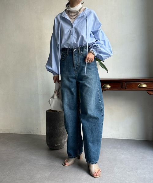 DouDou(ドゥドゥ)の「前後2WAYブラウス(シャツ/ブラウス・レディース・ホワイト/ライトグレー/ブルー・FREE)」の7枚目の写真