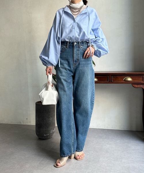 DouDou(ドゥドゥ)の「前後2WAYブラウス(シャツ/ブラウス・レディース・ホワイト/ライトグレー/ブルー・FREE)」の11枚目の写真