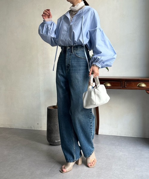 DouDou(ドゥドゥ)の「前後2WAYブラウス(シャツ/ブラウス・レディース・ホワイト/ライトグレー/ブルー・FREE)」の15枚目の写真