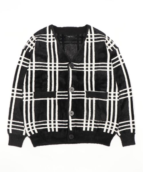 セール】《Bling leads》チェック柄 オーバーサイズシャギー