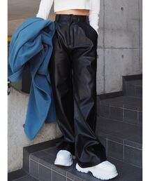 EVRIS | フェイクレザーワイドパンツ(その他パンツ)