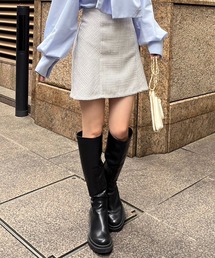バックリボン台形スカート