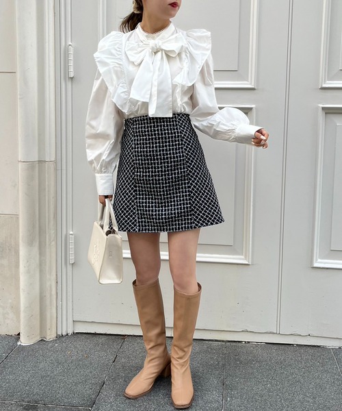 バックリボン台形スカート（スカート）｜one after another NICE CLAUP