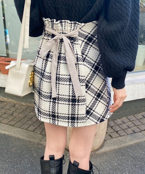 バックリボン台形スカート（スカート）｜one after another NICE CLAUP