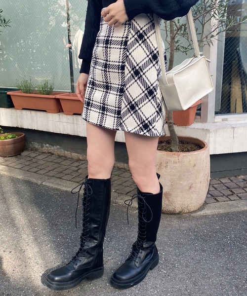 one after another NICE CLAUP（ワンアフターアナザーナイスクラップ）の「バックリボン台形スカート（スカート・レディース・その他1/チェック/グレー系その他・FREE）」の19枚目の写真