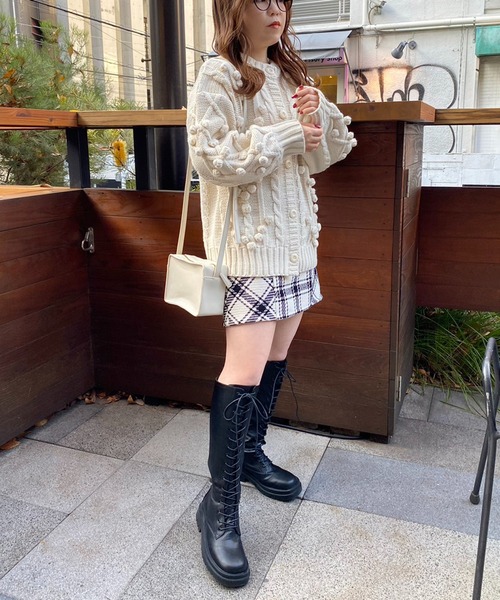 one after another NICE CLAUP（ワンアフターアナザーナイスクラップ）の「バックリボン台形スカート（スカート・レディース・その他1/チェック/グレー系その他・FREE）」の22枚目の写真