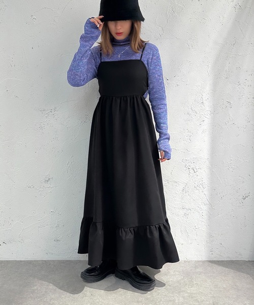 apres jour mignon(アプレジュールミニョン)の「サイドオープンキャミワンピース【ZOZOTOWN限定アイテム】(ワンピース・レディース・オレンジ/ブラック/アイボリー・X-LARGE/SMALL/MEDIUM)」の13枚目の写真