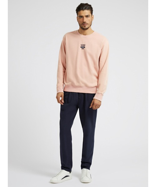 Guess（ゲス）の「Ustin Embroidered Logo Sweatshirt（スウェット・メンズ・ライトブルー/ライトピンク・X-LARGE/MEDIUM/SMALL/LARGE）」の13枚目の写真