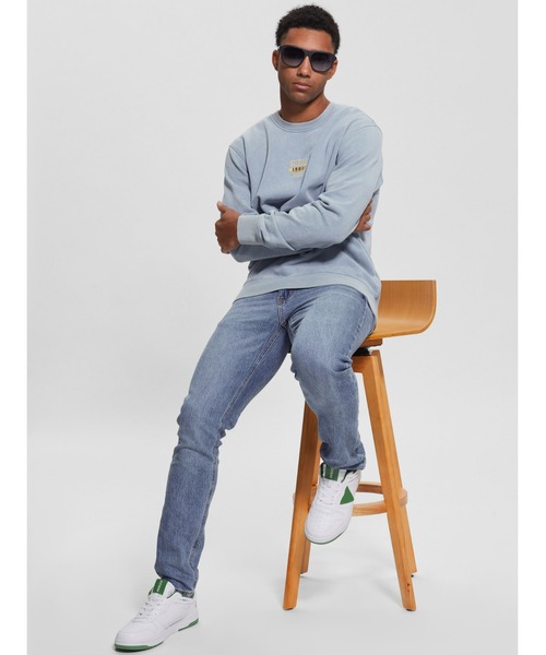 Guess（ゲス）の「Ustin Embroidered Logo Sweatshirt（スウェット・メンズ・ライトブルー/ライトピンク・X-LARGE/MEDIUM/SMALL/LARGE）」の11枚目の写真