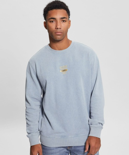Guess（ゲス）の「Ustin Embroidered Logo Sweatshirt（スウェット・メンズ・ライトブルー/ライトピンク・X-LARGE/MEDIUM/SMALL/LARGE）」の9枚目の写真