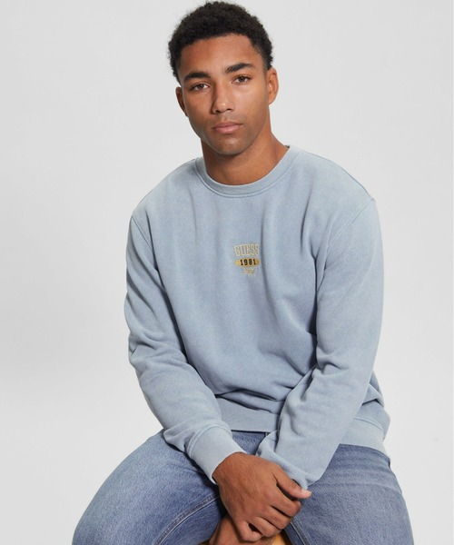 Guess（ゲス）の「Ustin Embroidered Logo Sweatshirt（スウェット・メンズ・ライトブルー/ライトピンク・X-LARGE/MEDIUM/SMALL/LARGE）」の7枚目の写真