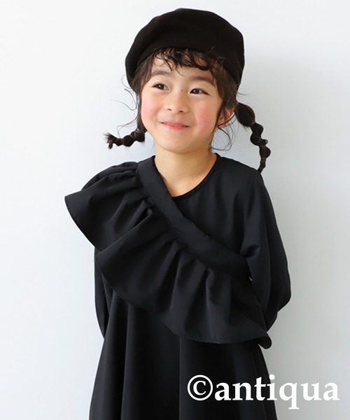 antiqua（アンティカ）の「3way付け襟デザインワンピース（ワンピース・キッズ・ブラック・130/140/150/160）」の2枚目の写真