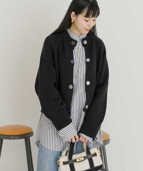 UR Lab.（アーバンリサーチラボ）の「ローゲージニットカーディガン（カーディガン/ボレロ・レディース・グレー/ブラック/ブルー系その他・FREE）」の9枚目の写真