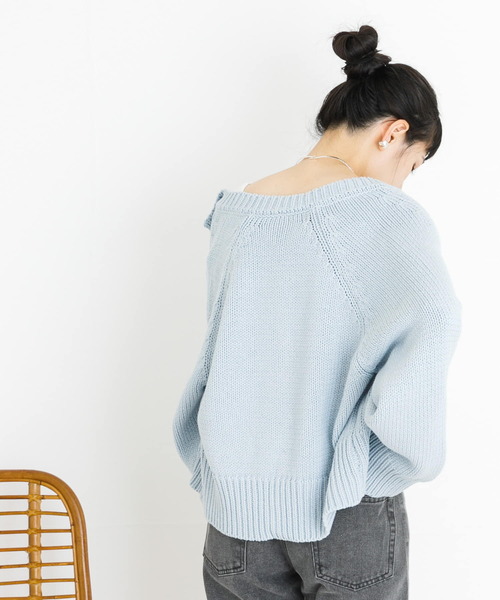 UR Lab.（アーバンリサーチラボ）の「ローゲージニットカーディガン（カーディガン/ボレロ・レディース・グレー/ブラック/ブルー系その他・FREE）」の13枚目の写真