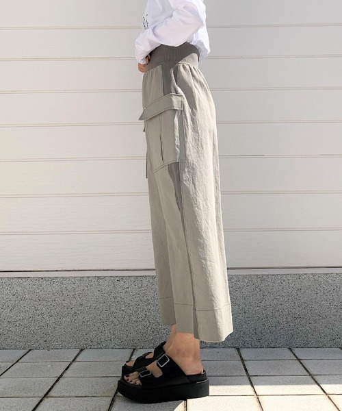 Q（キュー）の「ミリタリースカート（スカート・レディース・カーキ/ベージュ/ライトグレー/チャコールグレー・MEDIUM）」の6枚目の写真