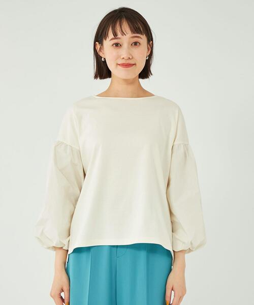tシャツ メリルドッキングプルオーバー レディース La-gemme tシャツ オーガンジーフリル ドッキングプルオーバー