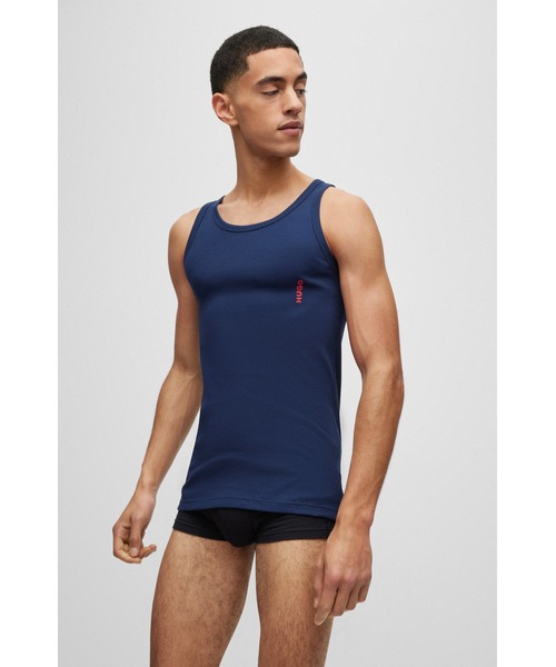 【セール】2パック HUGOロゴ ストレッチコットン アンダーウェア タンクトップ（インナーウェア/肌着）｜HUGO（ヒューゴ）