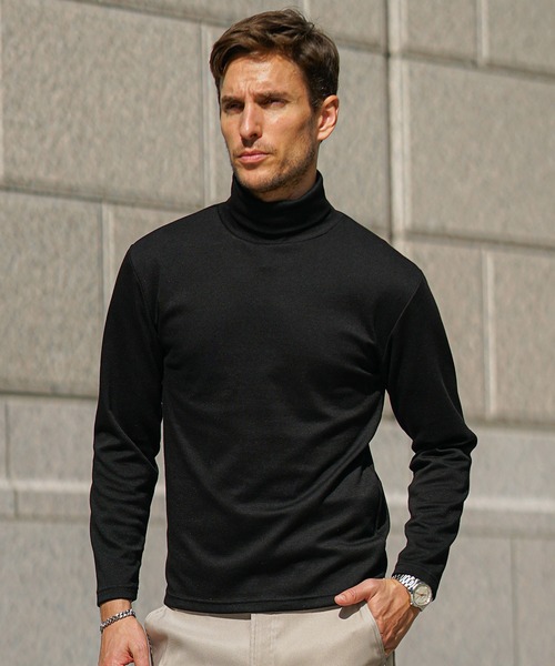 JOKER（ジョーカー）の「【JOKER】スムース生地ハイネック＆タートルネックインナー用ロンT 長袖カットソー メンズ 冬服 秋服 Tシャツ（Tシャツ/カットソー・メンズ・ホワイト/ブラック系/ホワイト系/ブラック/ブラック系その他/ホワイト系その他2/ブラック系その他2/ホワイト系その他・L/M/LL/XL）」の6枚目の写真