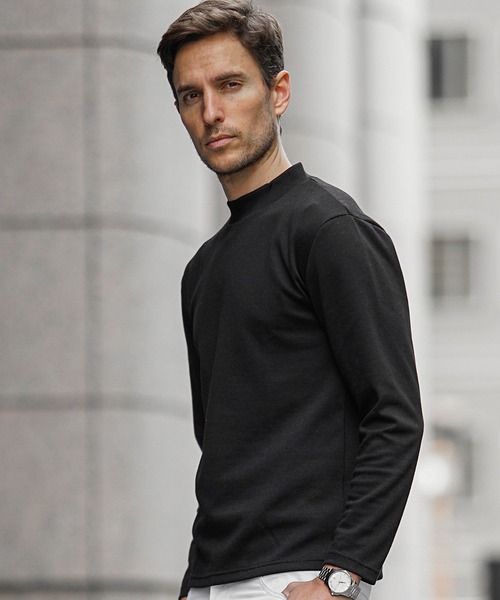 JOKER（ジョーカー）の「【JOKER】スムース生地ハイネック＆タートルネックインナー用ロンT 長袖カットソー メンズ 冬服 秋服 Tシャツ（Tシャツ/カットソー・メンズ・ホワイト/ブラック系/ホワイト系/ブラック/ブラック系その他/ホワイト系その他2/ブラック系その他2/ホワイト系その他・L/M/LL/XL）」の7枚目の写真