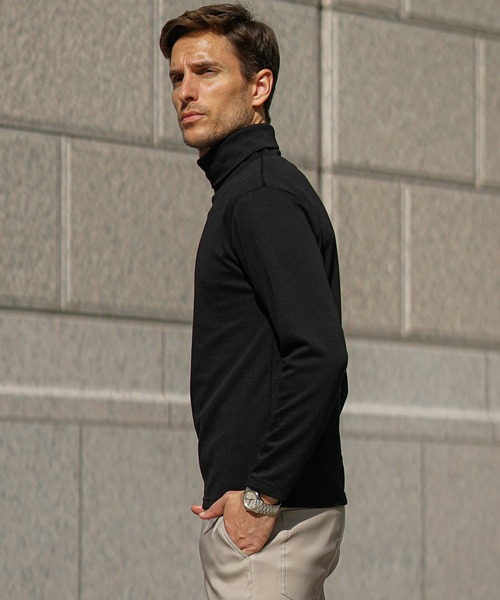 JOKER（ジョーカー）の「【JOKER】スムース生地ハイネック＆タートルネックインナー用ロンT 長袖カットソー メンズ 冬服 秋服 Tシャツ（Tシャツ/カットソー・メンズ・ホワイト/ブラック系/ホワイト系/ブラック/ブラック系その他/ホワイト系その他2/ブラック系その他2/ホワイト系その他・L/M/LL/XL）」の22枚目の写真