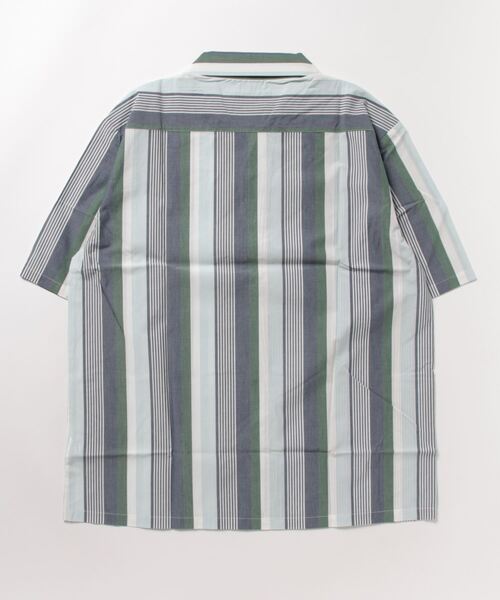 【セール】日本製ゆったりシルエットストライプ柄オープンカラー半袖シャツ（シャツ/ブラウス）｜garsonwave（ギャルソンウェーブ）