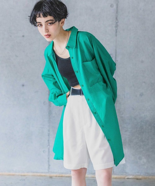 PAGEBOY(ページボーイ)の「シアトロルーズシャツ(シャツ/ブラウス・レディース・オフホワイト/ブラック/グレイッシュベージュ/グリーン・FREE)」の22枚目の写真