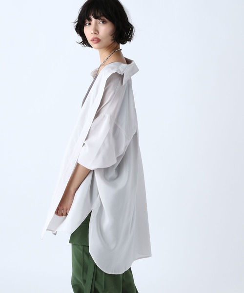 PAGEBOY(ページボーイ)の「シアトロルーズシャツ(シャツ/ブラウス・レディース・オフホワイト/ブラック/グレイッシュベージュ/グリーン・FREE)」の20枚目の写真