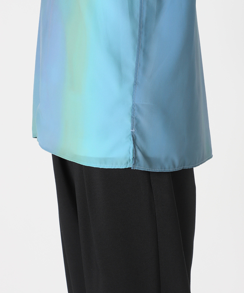 EDIFICE（エディフィス）の「グラデーションプリント オープンカラー 半袖シャツ (バーティカル)（シャツ/ブラウス・メンズ・ライトブルー/ピンク/ネイビー・LARGE/MEDIUM）」の6枚目の写真