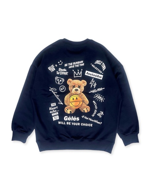 Import & Select（インポートアンドセレクト）の「【Select】 オーバーサイズ プルオーバー 'THE Heart ache...REGER KID' ベアー バックプリント（スウェット・メンズ・グレー/ネイビー/オフホワイト/ブラック/ブルー・FREE）」の4枚目の写真
