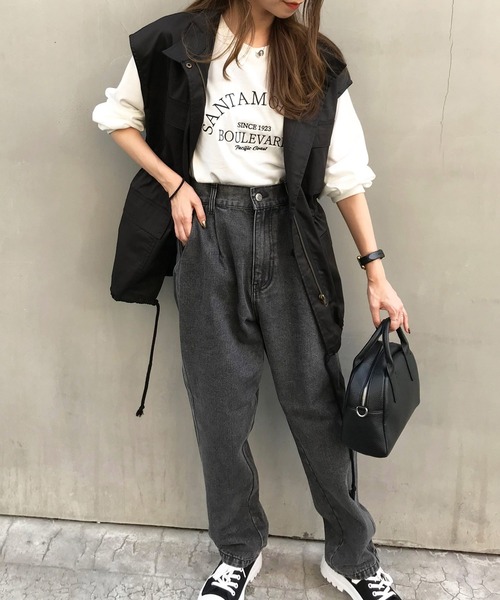 INGNI（イング）の「ミリタリーベスト（ミリタリージャケット・レディース・ブラック/カーキ/アイボリー・M）」の20枚目の写真