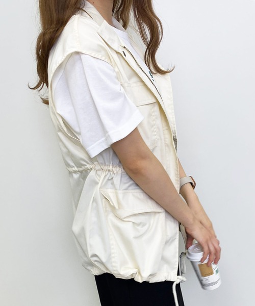 INGNI（イング）の「ミリタリーベスト（ミリタリージャケット・レディース・ブラック/カーキ/アイボリー・M）」の14枚目の写真