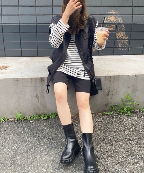 INGNI（イング）の「ミリタリーベスト（ミリタリージャケット・レディース・ブラック/カーキ/アイボリー・M）」の15枚目の写真