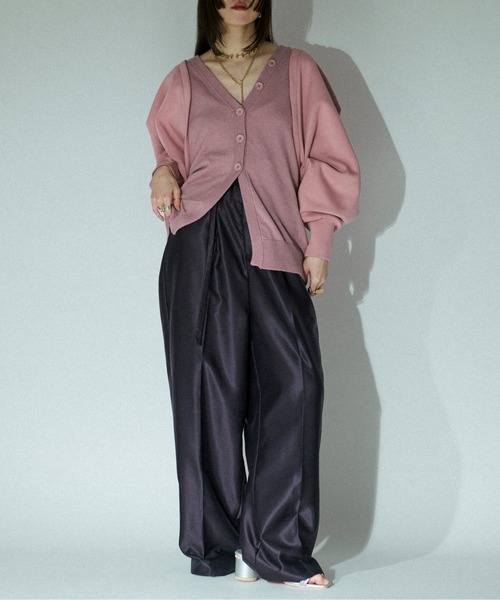 Ezick(エジック)の「Bolero layered style カーディガン(カーディガン/ボレロ・レディース・ブラック/ピンク/ホワイト・FREE)」の17枚目の写真