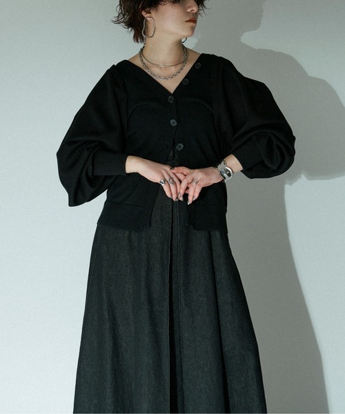 Ezick(エジック)の「Bolero layered style カーディガン(カーディガン/ボレロ・レディース・ブラック/ピンク/ホワイト・FREE)」の14枚目の写真