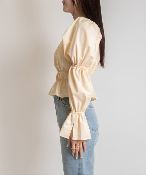 RANDA（ランダ）の「シャーリングデザインブラウス（シャツ/ブラウス・レディース・ピンク/グリーン/ベージュ・FREE）」の20枚目の写真