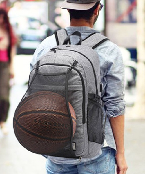 florist（フローリスト）の「【4タイプ展開】ボール収納付き！ユニセックス スマートリュック/バックパック/スポーツバッグ（バックパック/リュック・レディース・グレー系1/ブラック系4/ブラック系3/ブラック系2/グレー系4/グレー系3・FREE）」の6枚目の写真